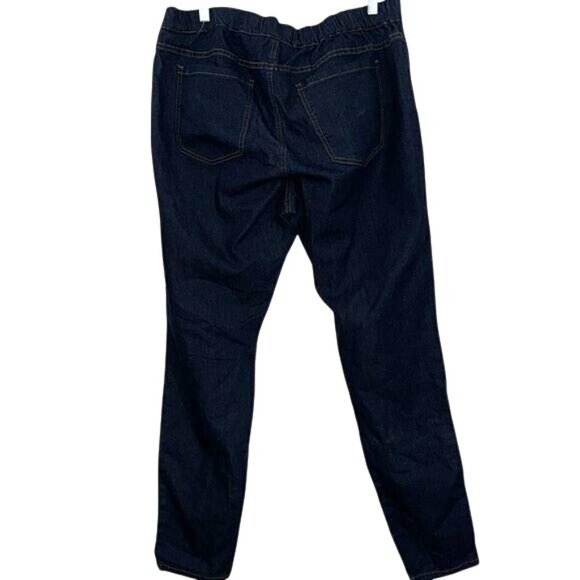 Forever 21+ Womens Plus Size 18 Denim Jeans Dark Wash Elastic Waistband - Picture 4 of 7